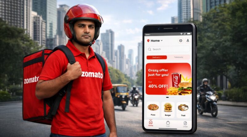 Zomato delivery partner representing India’s gig economy and platform business model