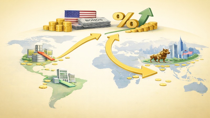 Global capital flows and rising interest rates influencing stock market movements