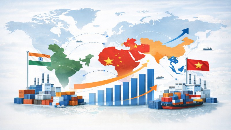 Comparison of manufacturing ecosystems in India, China and Vietnam within global supply chains