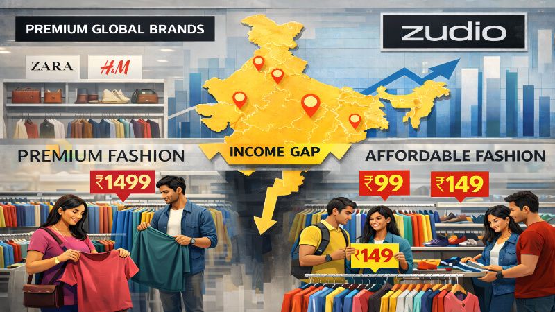 Comparison of premium fashion brands and affordable fashion market opportunity in India